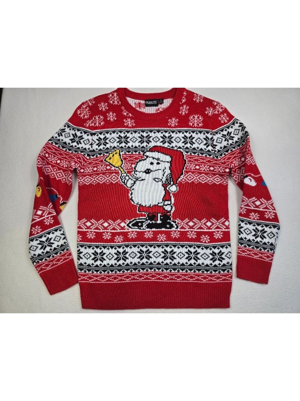 Peanuts Snoopy Christmas Sweater Red/White/Black Large